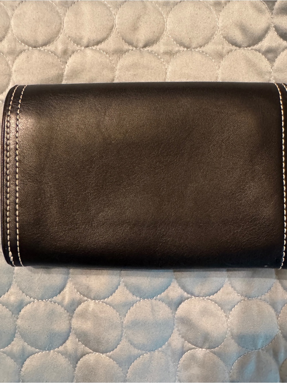 Coach Black Leather Wallet with White Contrast Stitching - Picture 2 of 5